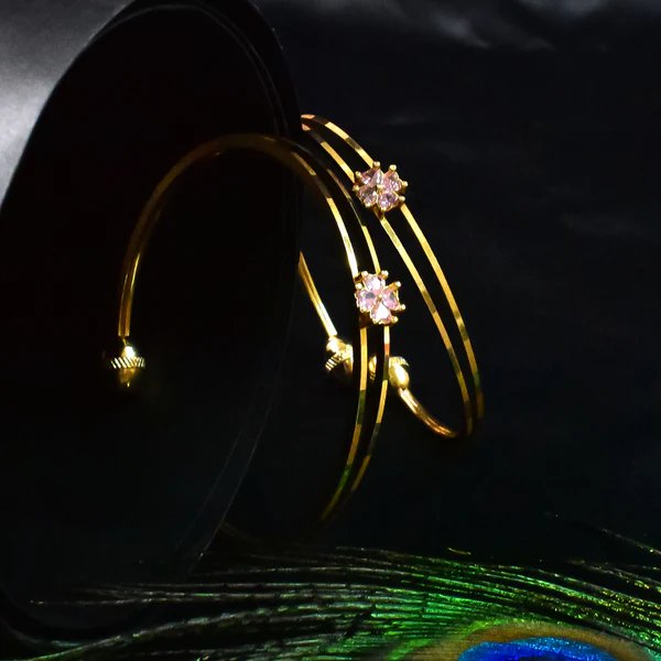 Stylish Golden Bangles (1 Pair)  Trendy Gold Plated Bangles for Women, Ideal for Daily Wear & Special Occasions