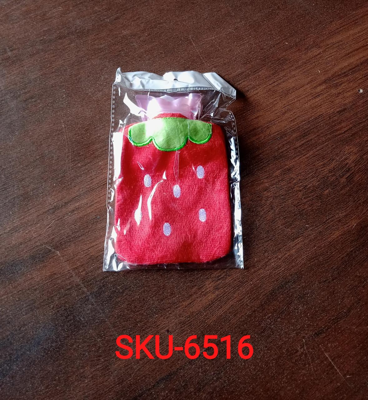 6516 Strawberry small Hot Water Bag with Cover for Pain Relief, Neck, Shoulder Pain and Hand, Feet Warmer, Menstrual Cramps. DeoDap