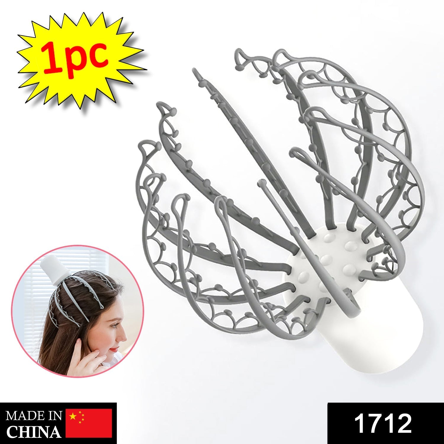 1712 Electric Octopus Claw Scalp Massager Stress Relief Therapeutic Head Scratcher DeoDap