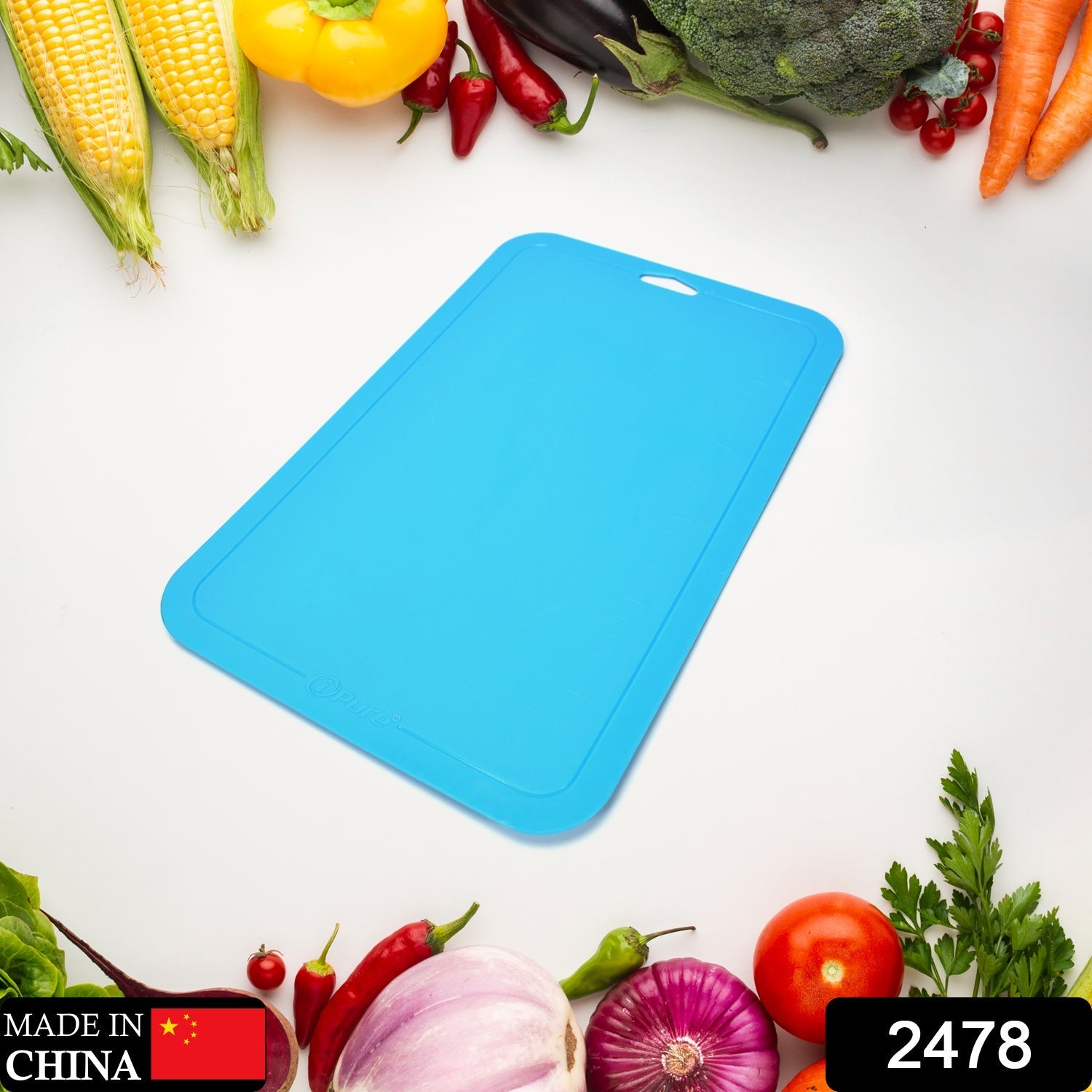 2478 Vegetables and Fruits Cutting Chopping Board Plastic Chopper Cutter Board Non-slip Antibacterial Surface with Extra Thickness DeoDap