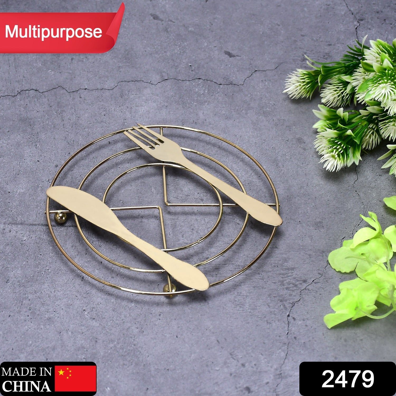 2479 Hot Pot Stand Stainless Steel Heat Resistant Round Table Ring DeoDap