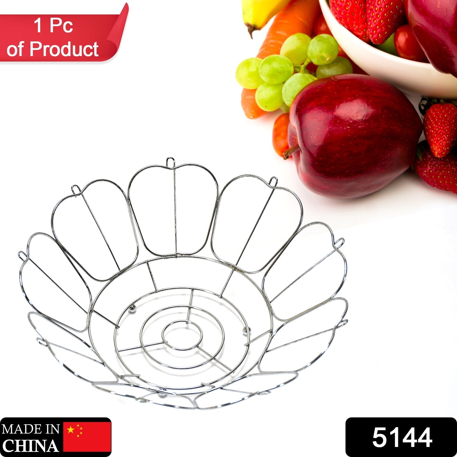 5144 Stainless Steel Folding Fruit and Vegetable Basket for Kitchen/Dining Table/Home DoeDap