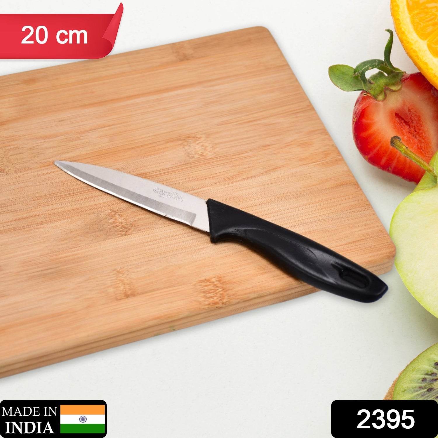 2395 Stainless Steel knife and Kitchen Knife with Black Grip Handle (20 Cm) 