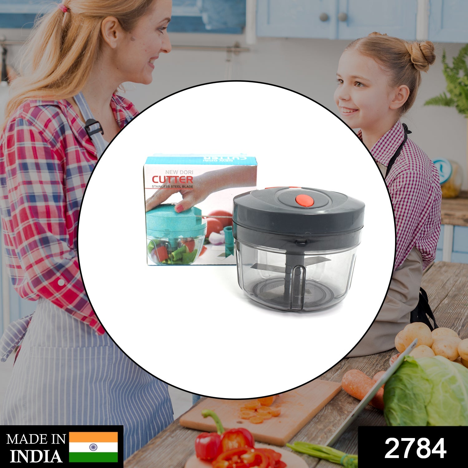 2784 4 Blade Handy Chopper For Chopping And Cutting Of Types Of Fruits And Vegetables Easily. 