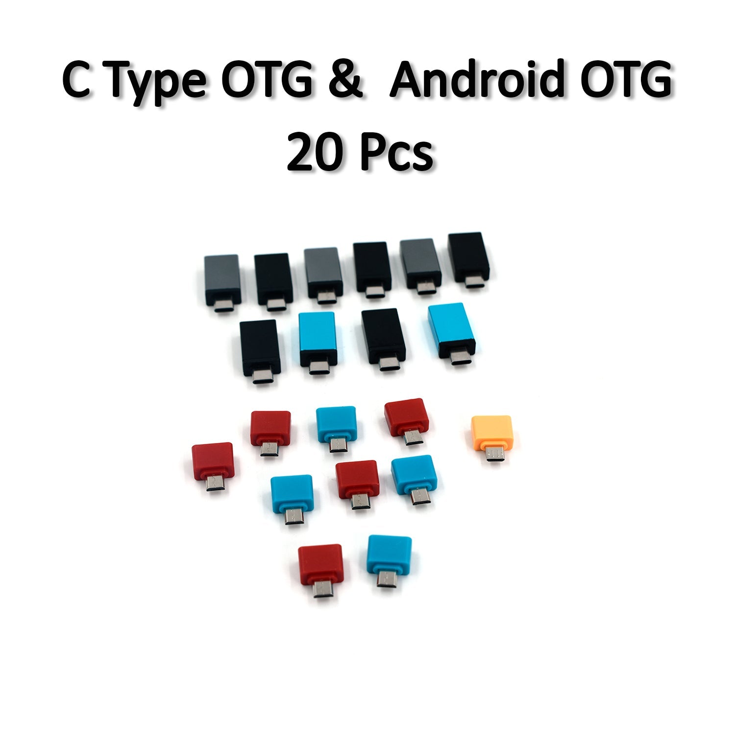 0261 OTG Type C & USB to Micro USB Adapter for Android Mobile Smart Phones & Tablets With Zip Pouch (Pack of 20) DeoDap