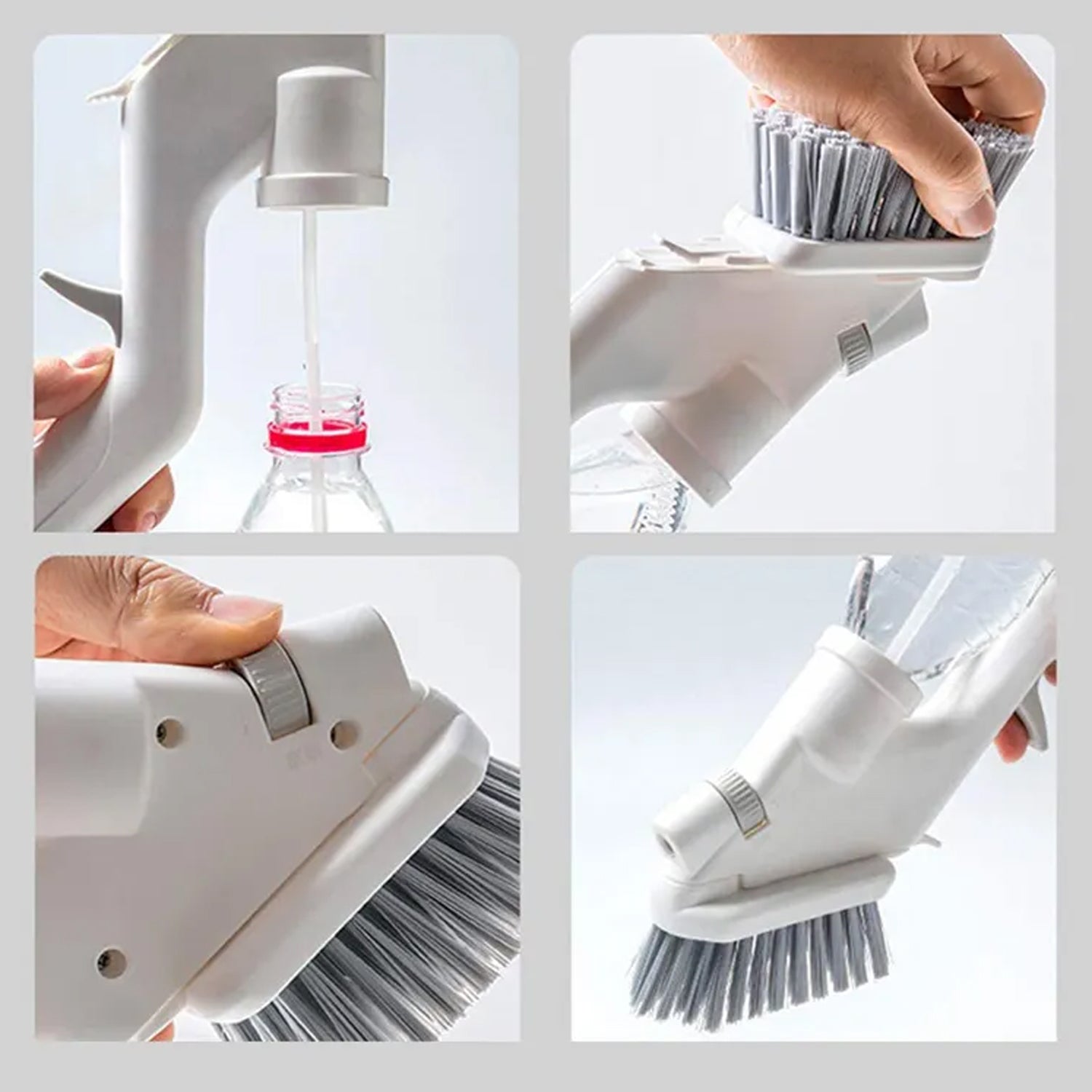 6699 Spray Cleaning Brush, Multifunction Non-Slip Cleaning Brush, Comfortable Handle Durable for Sinks, Gas Stove Clean Tiles Crevices, Window Household Cleaning DeoDap