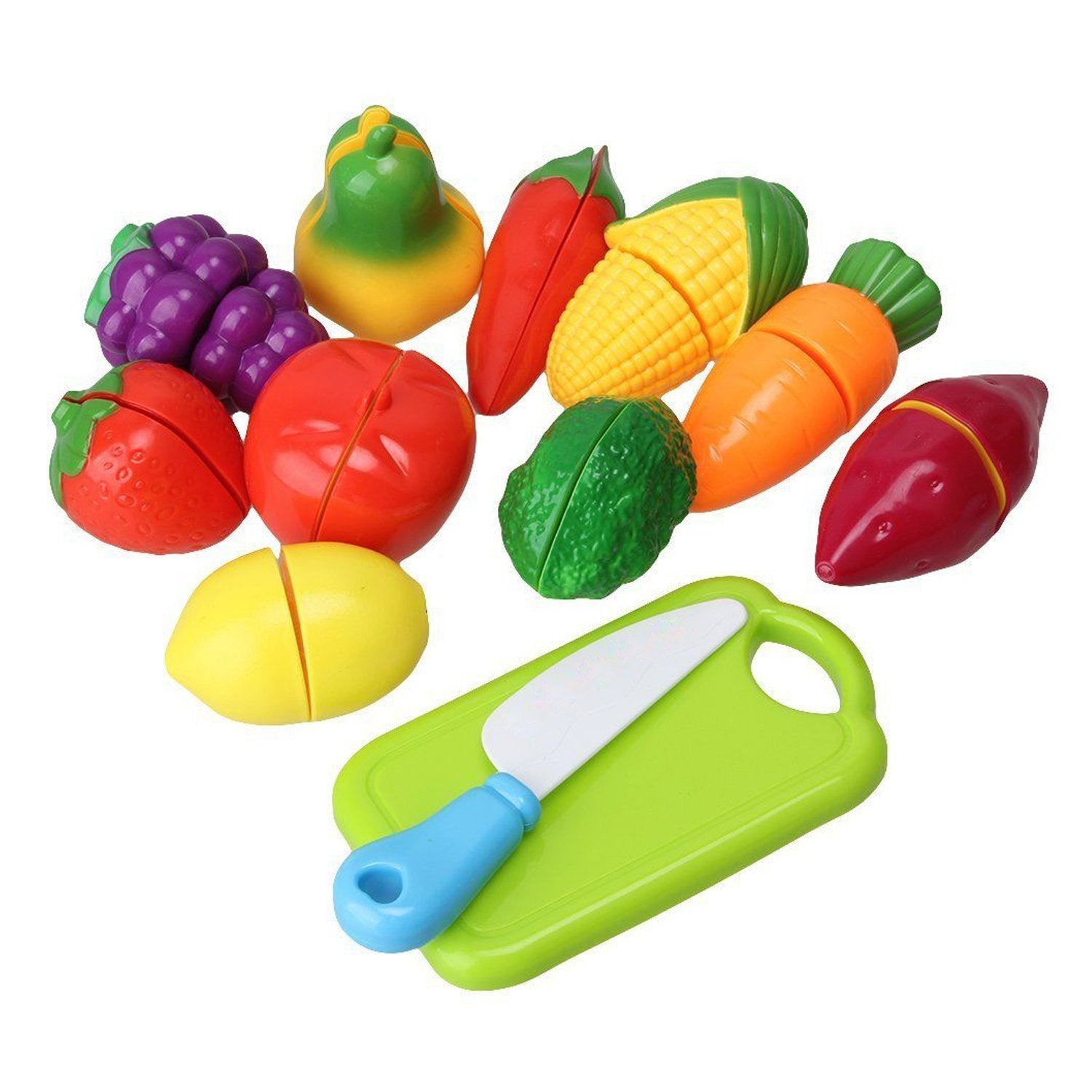 8037 Plastic Fruits N Veggies Exclusive Collection of Realistic Sliceable Fruits DeoDap