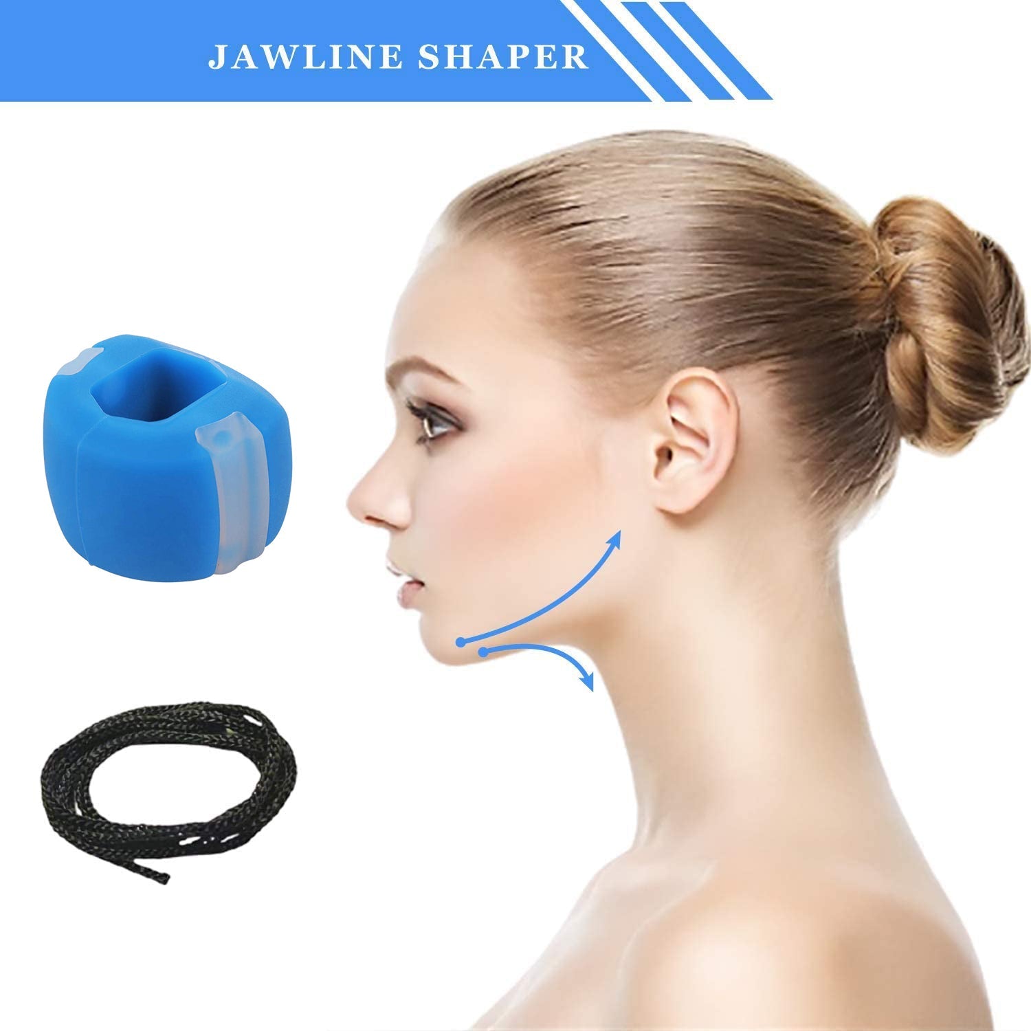 6128 DARK BLUE JAW EXERCISER USED TO GAIN SHARP AND CHISELLED JAWLINE EASILY AND FAST. 