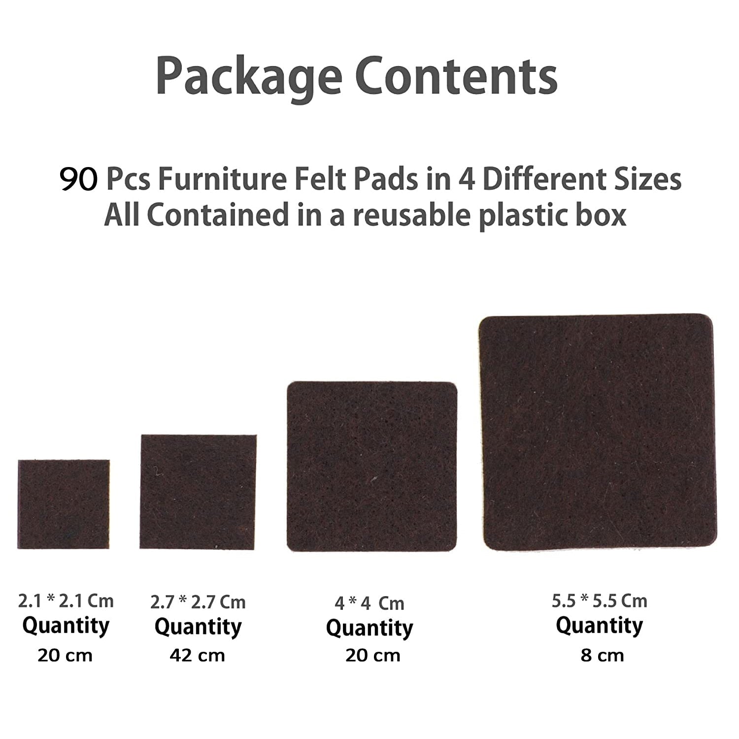 9030 Furniture Pad Square Felt Pads Floor Protector Pad For Home & All Furniture Use 