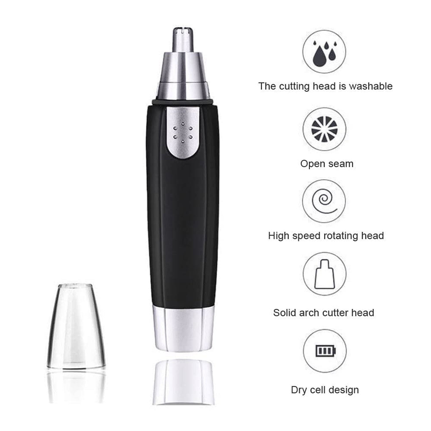 6003 Sharp New Ear and Nose Hair Trimmer Professional Heavy Duty Steel Nose Clipper Battery-Operated. DeoDap