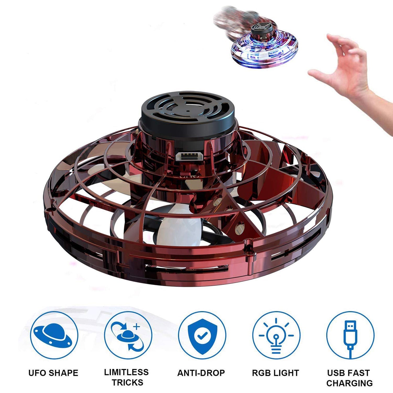 8057A USB Flying Spinner used in all kinds of household and official places specially for kids and children for their playing and enjoying purposes. 