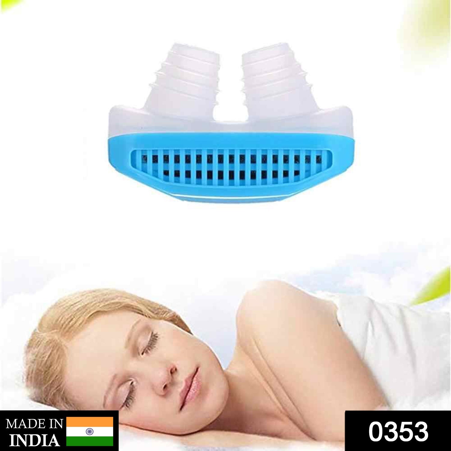 353 - 2 in 1 Anti Snoring and Air Purifier Nose Clip for Prevent Snoring and Comfortable Sleep DeoDap