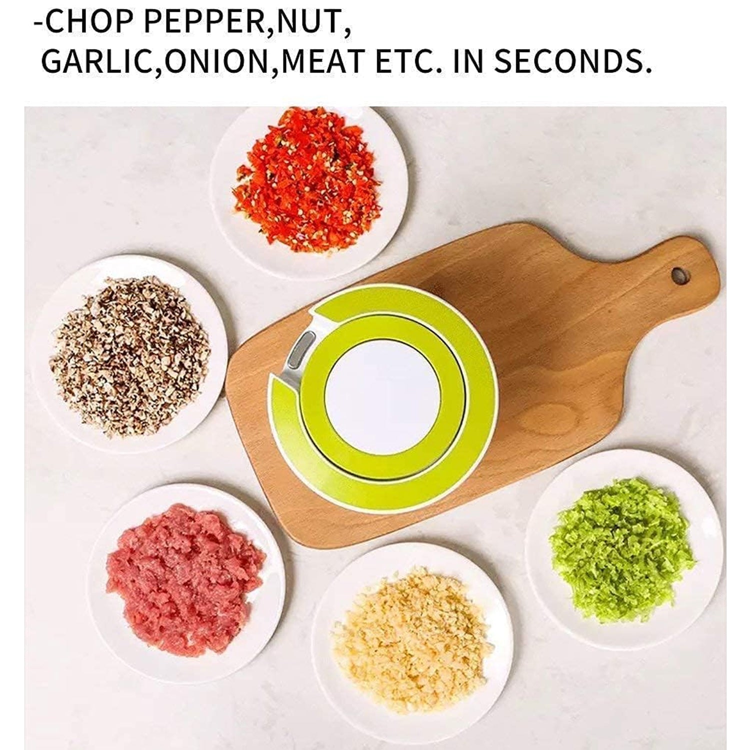 0079 Manual 2 in 1 Handy smart chopper for Vegetable Fruits Nuts Onions Chopper Blender Mixer Food Processor DeoDap