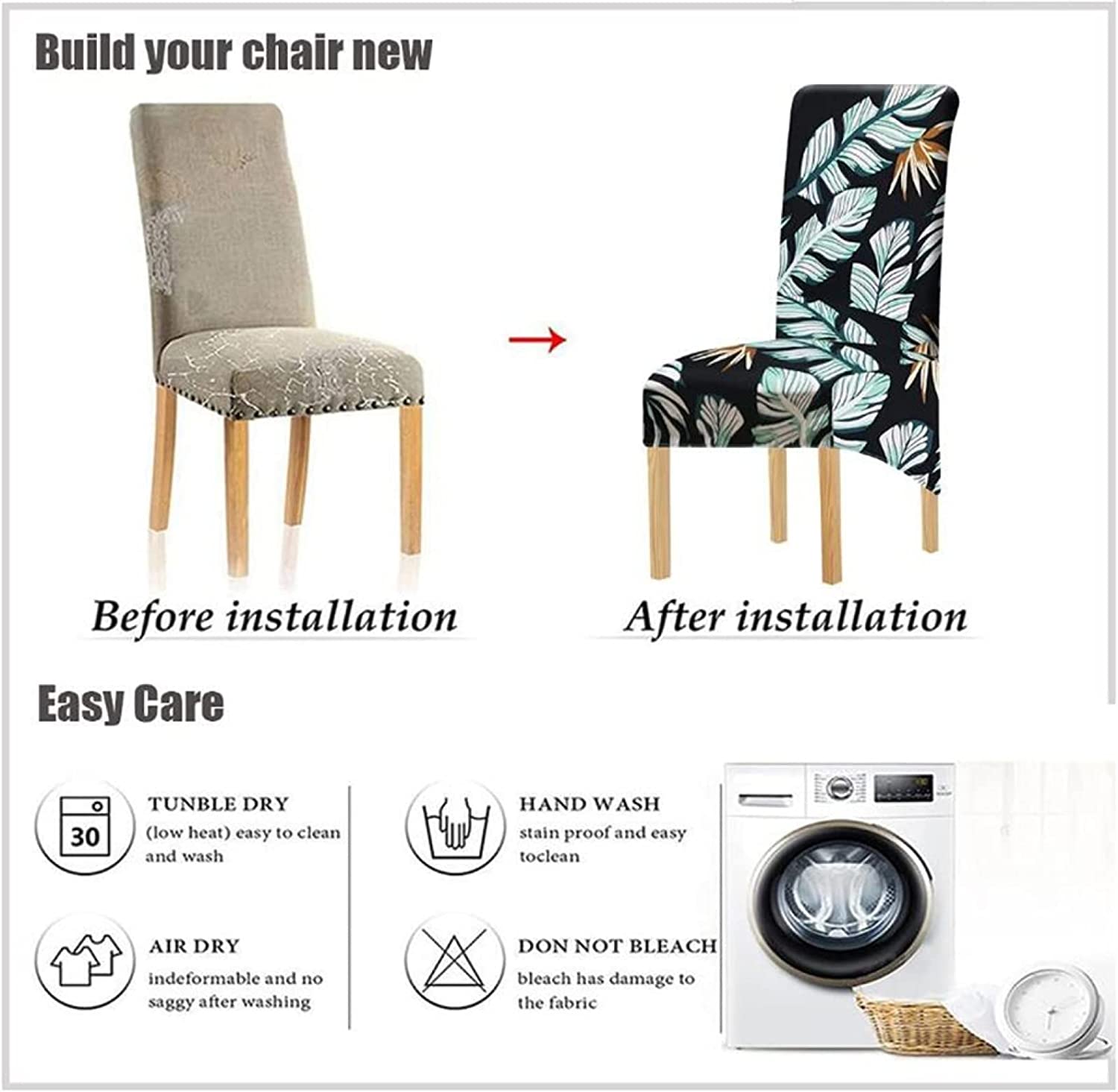 7691 Elastic Chair Cover Dining Chair Covers Set of 2 Stretchable , Washable Cover For Homes Chair Use DeoDap