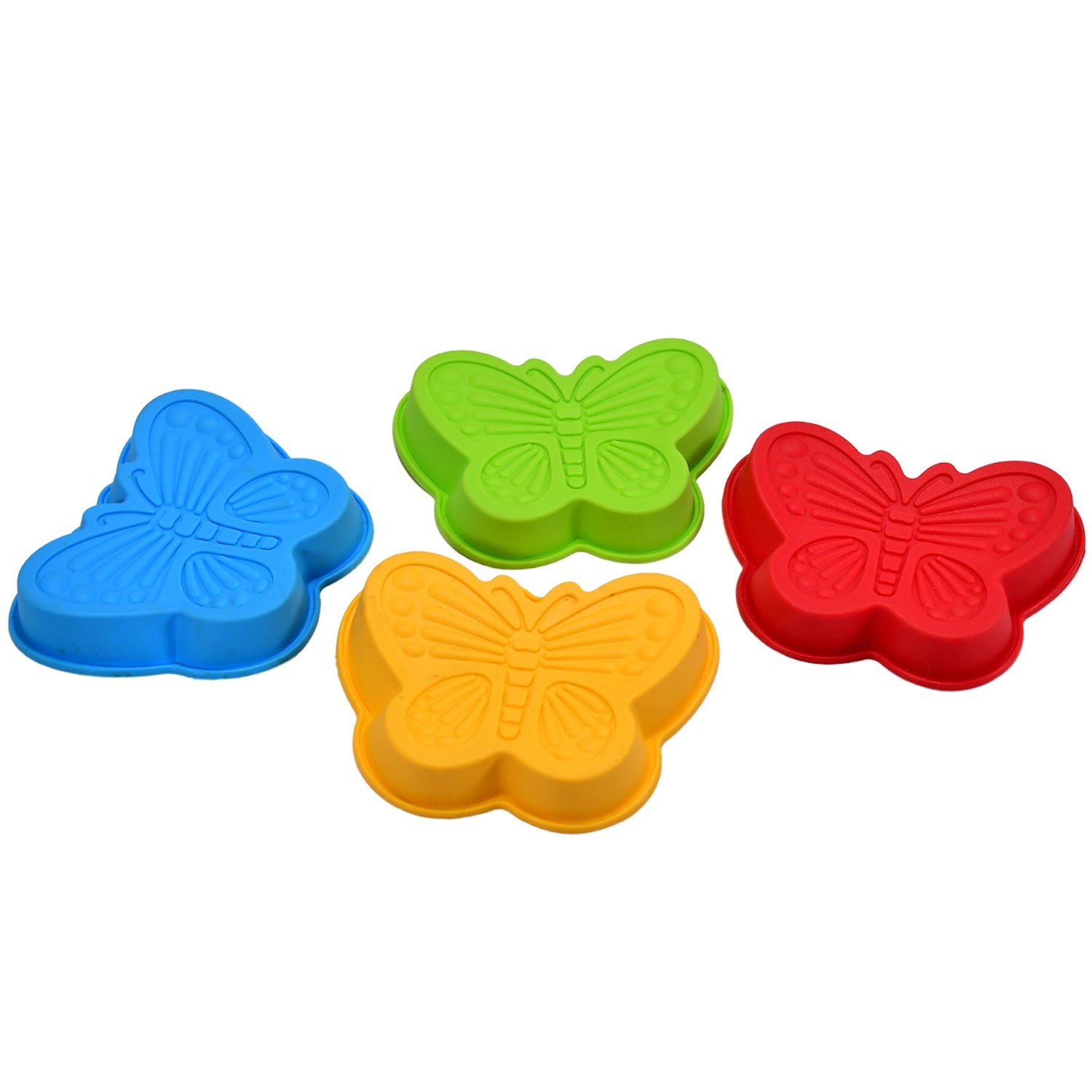 2679 Butterfly Shape Cake Cup Liners I Silicone Baking Cups I Muffin Cupcake Cases I Microwave or Oven Tray Safe I Molds for Handmade Soap, Biscuit, Chocolate, Muffins, Jelly – Pack of 4 