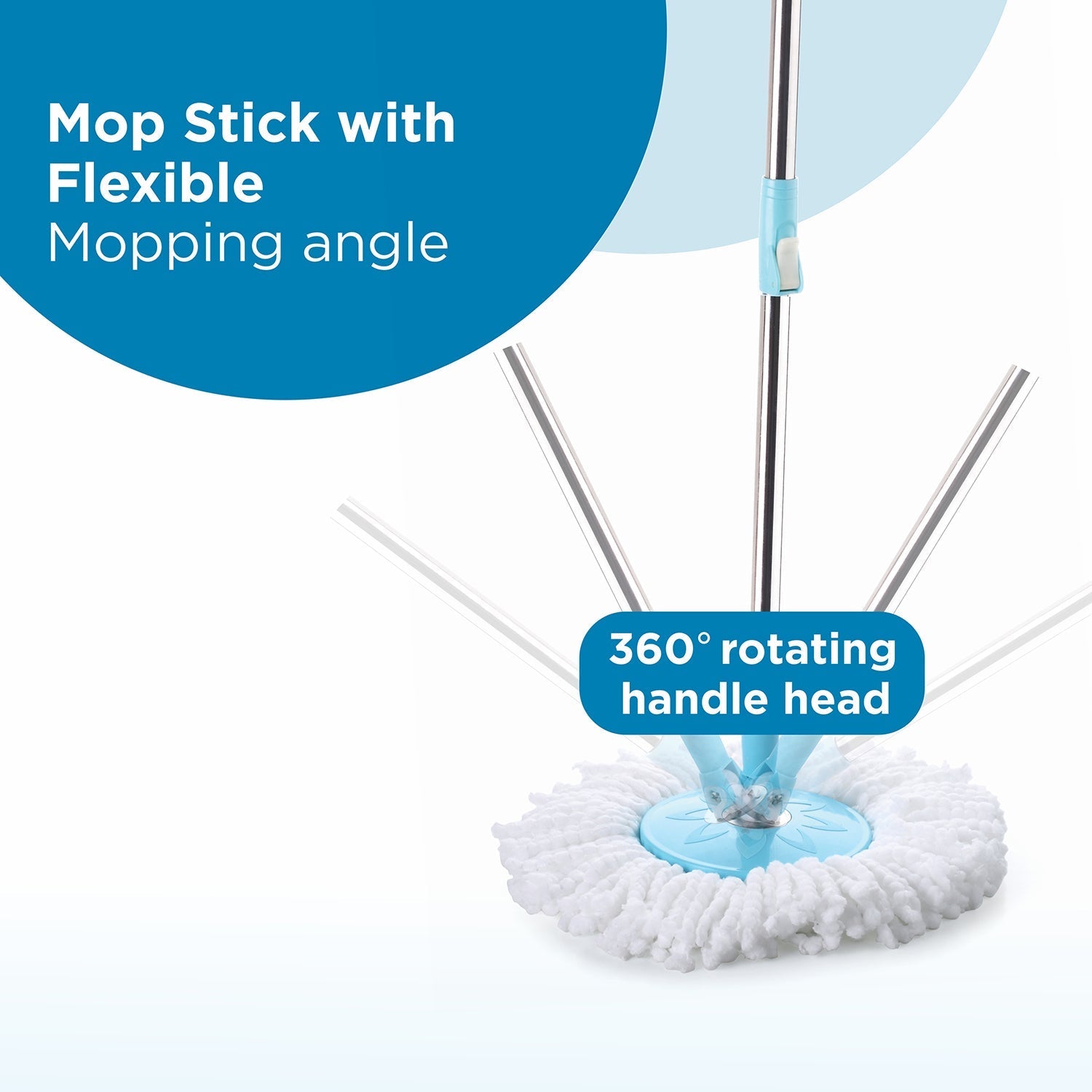 8713 GANESH Prime Plus Steel Spinner Bucket Mop 360 Degree Self Spin Wringing with 2 Absorbers for Home and Office Floor Cleaning Mops Set. DeoDap