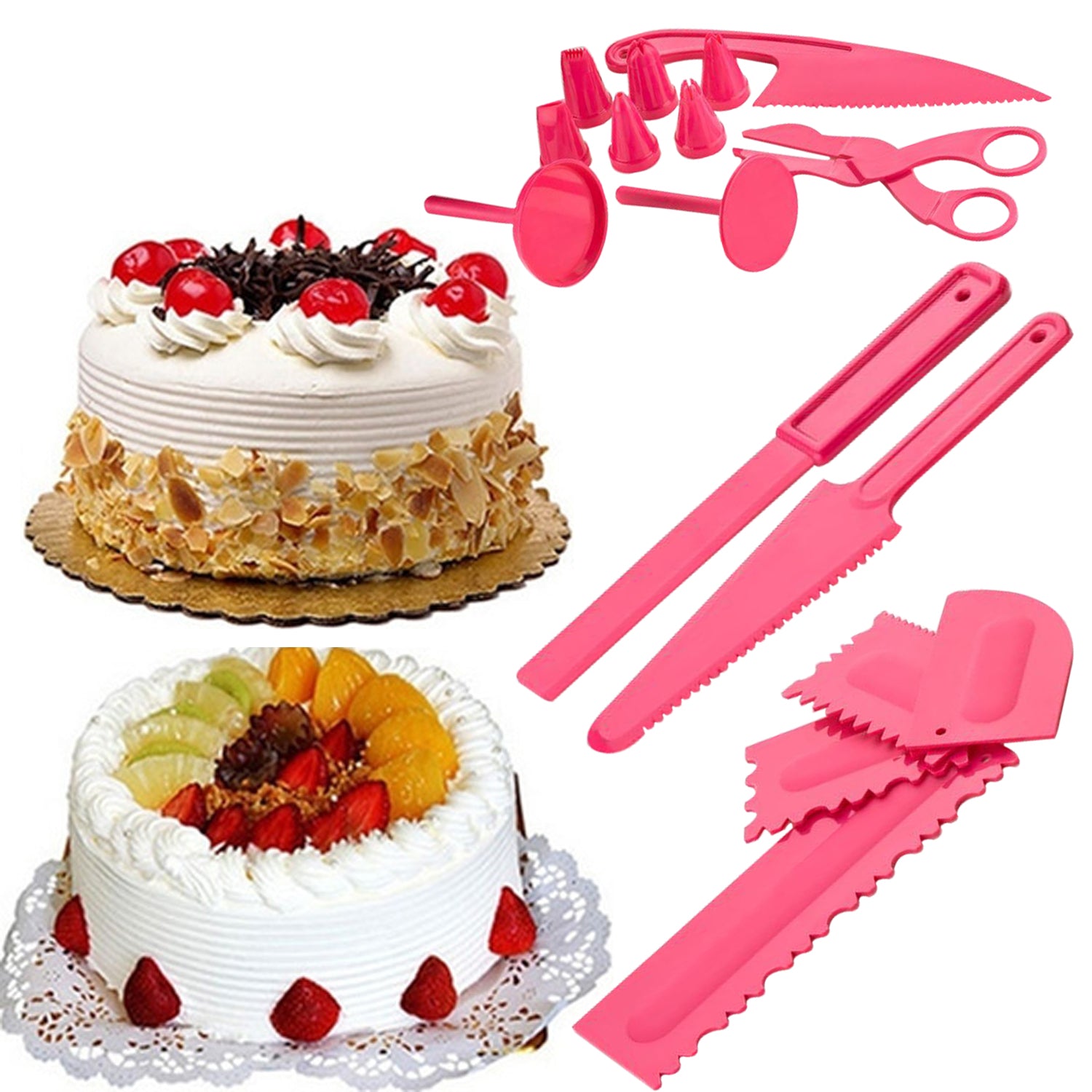 2471 Plastic 16 Patterns Fondant Cake Decor Flower Sugar Craft Modelling Tools 