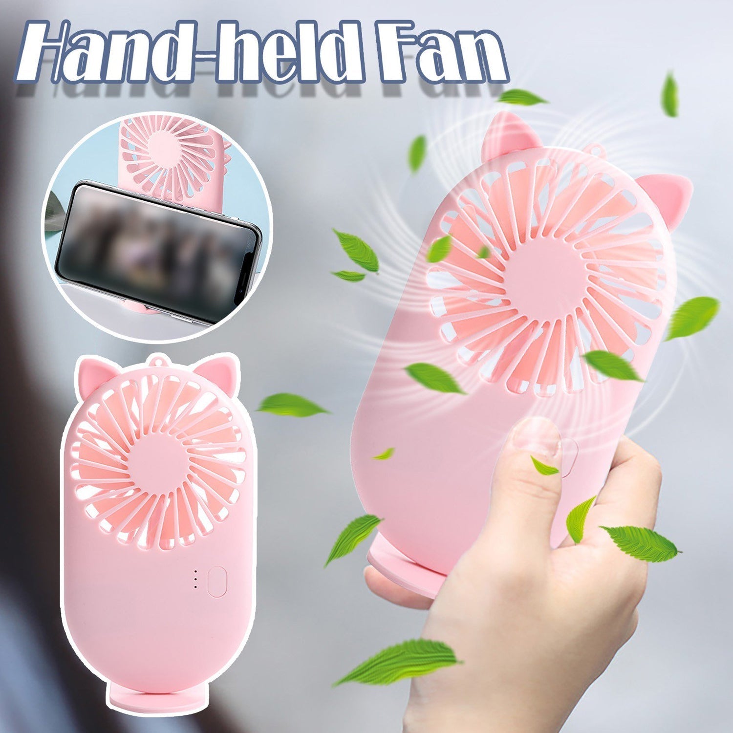 4830 Handheld Fan Creative Mini Fan Personal Fan USB Fan Pocket Fan with Bracket Table Personal Fan for Desktop Mini Fan Mini Fans Personal Fans DeoDap