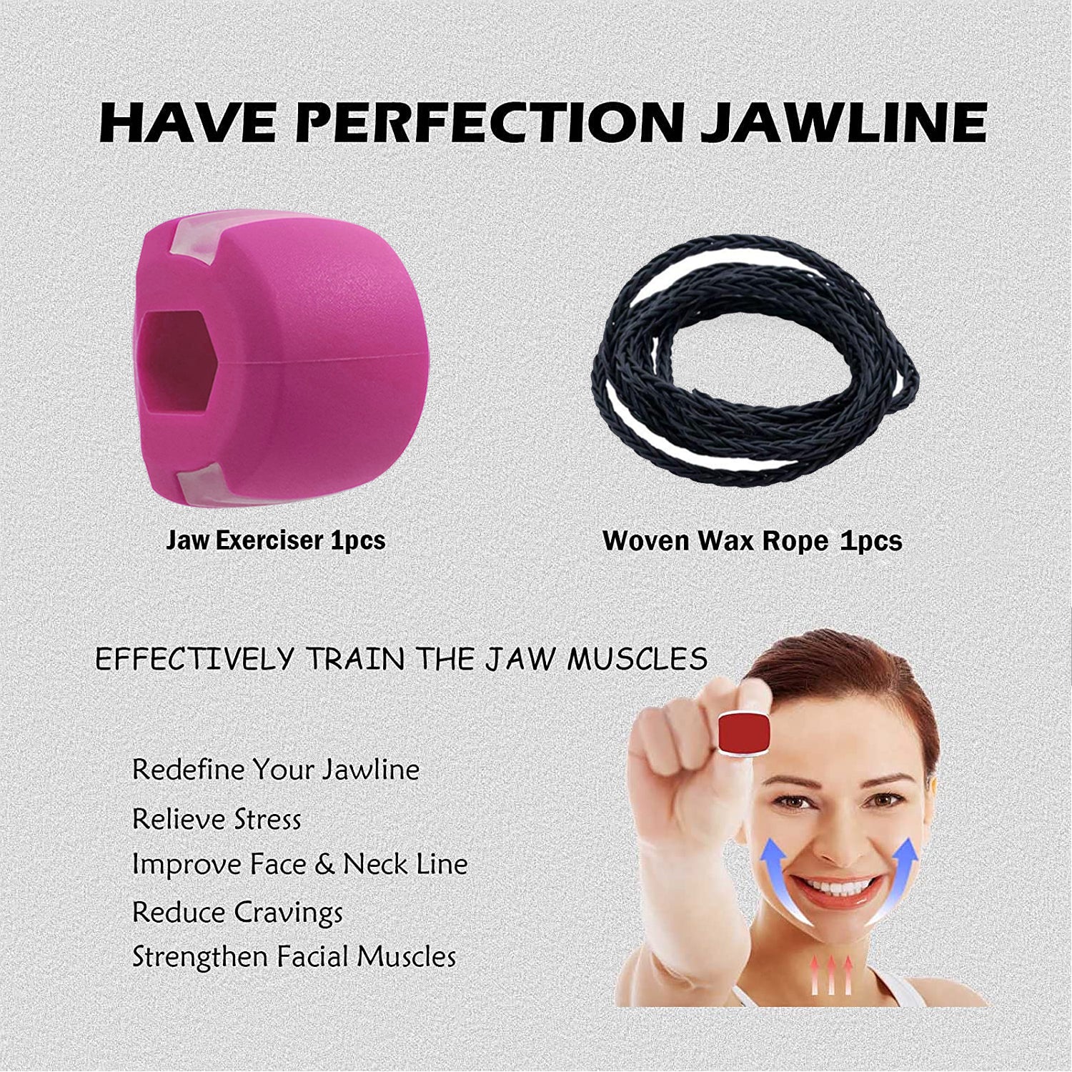 6607 PINK JAWLINE EXERCISER TOOL FOR MEN & WOMEN 