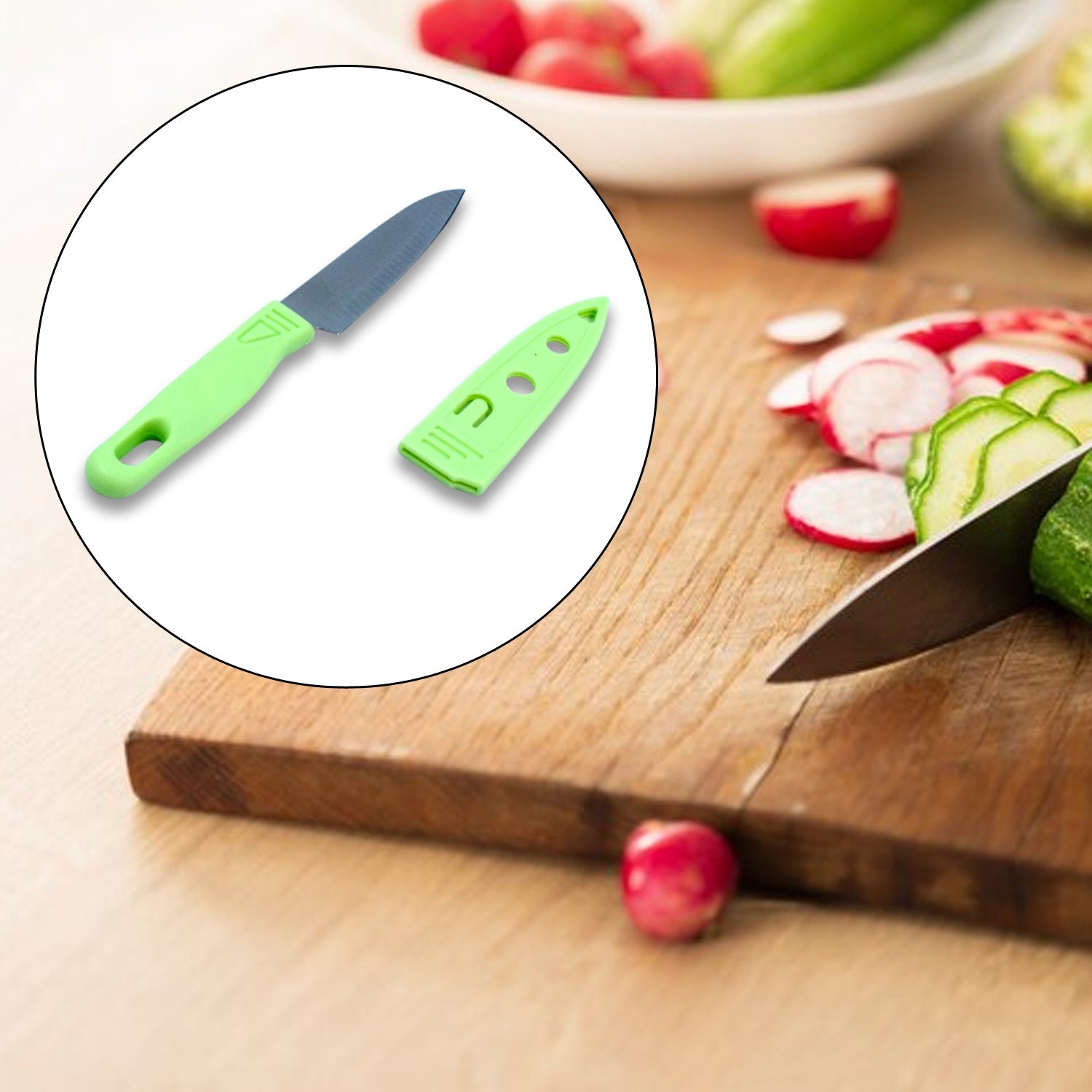 2847 2 Pieces Knife with Chopping Board with Peeler, Grater | Vegetable Cutting Kitchen Accessories Items (5 pcs Set) 