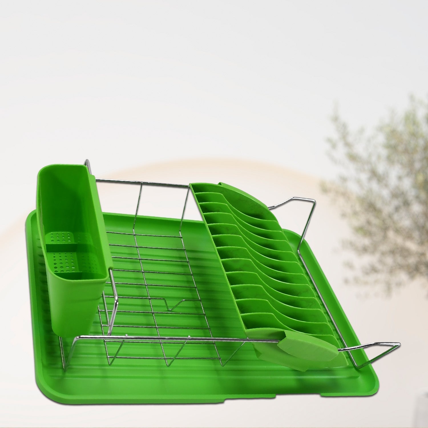 5260 Dish Rack with Plastic Tray For Home & Kitchen Use DeoDap