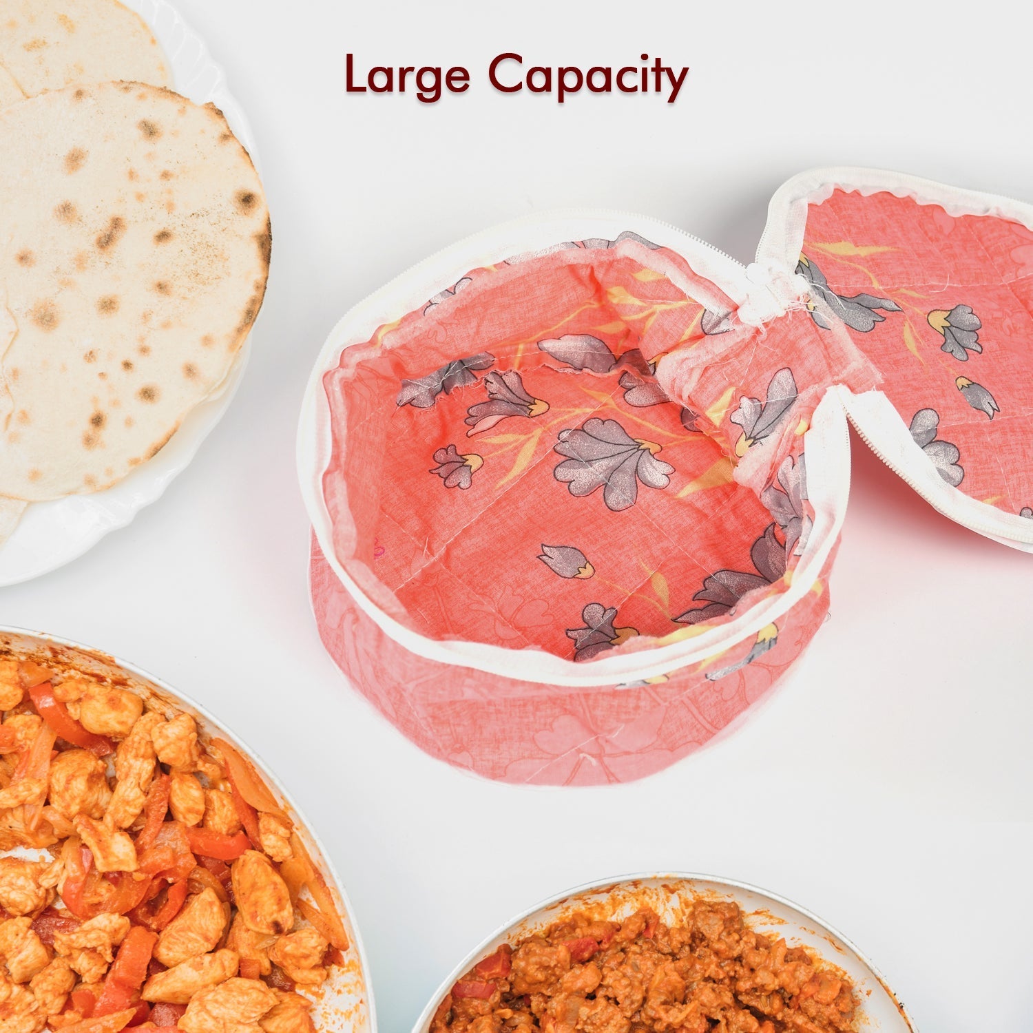 5315 Hot Chapatti Box | Roti Cotton Cloth Casserole | Basket | Washable | Roti Rumals with Multi Color DeoDap