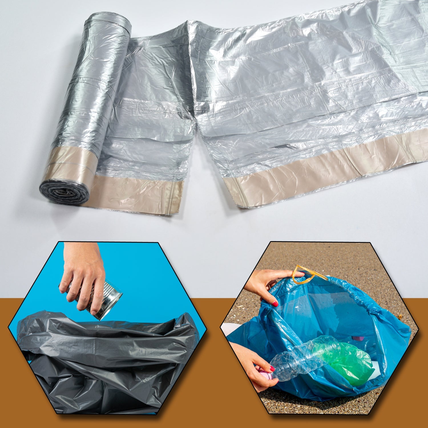 9252 1Rolls Garbage Bags/Dustbin Bags/Trash Bags 45x50Cm 