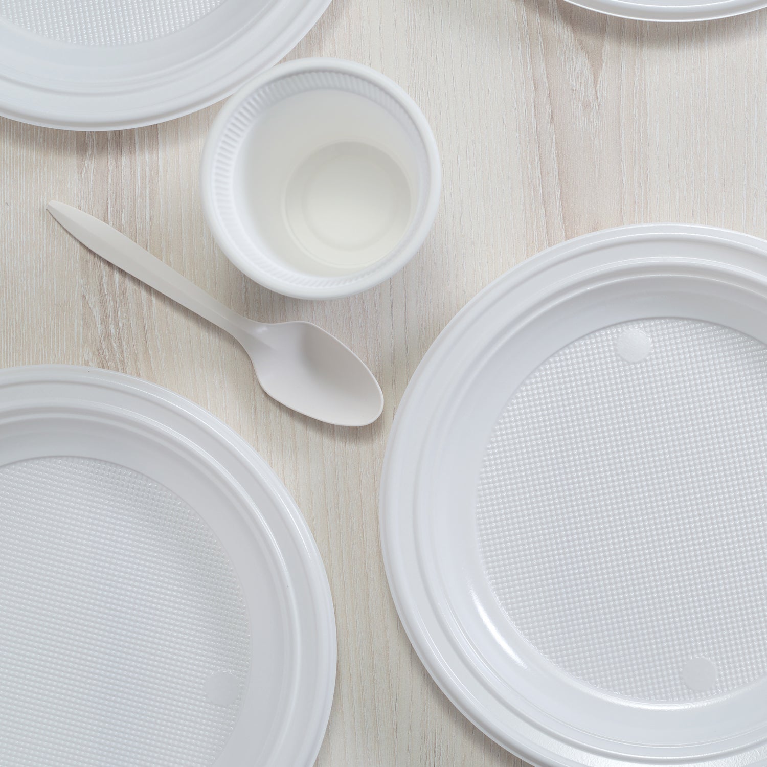 7104 White Spoon Plastic For Home & Restaurant Use ( 3 Pcs ) DeoDap