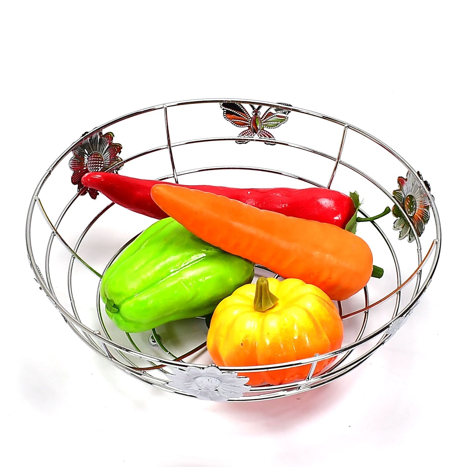 5175 Stainless Steel Multipurpose Fruit Bowl and Vegetable Basket for Kitchen, Dining Table Use DeoDap