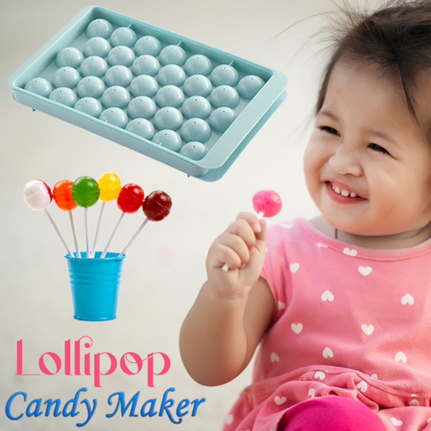 2486A Plastic Round BPA Free Reusable Ice Cube Ice Ball Mold/Lollipop Candy Maker DeoDap