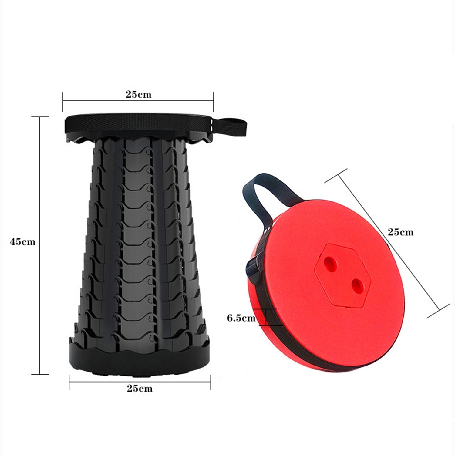 2169 Foldable Retractable Height Adjusting Stool Space Saving Telescopic Stool for Fishing Hiking Stool for Adults and Kids. DeoDap