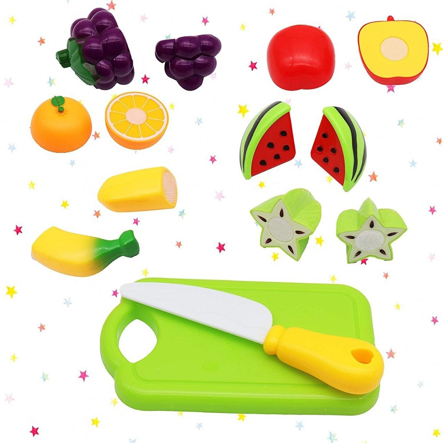 8037 Plastic Fruits N Veggies Exclusive Collection of Realistic Sliceable Fruits DeoDap