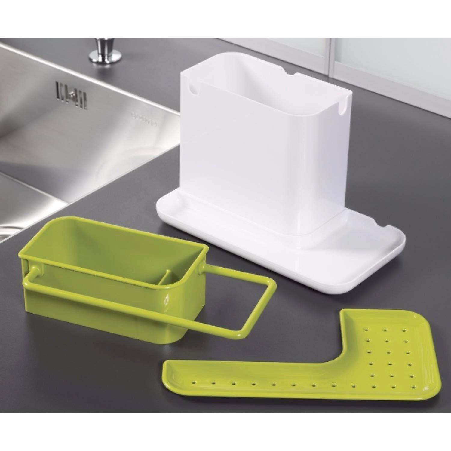 2155A Plastic 3-in-1 Stand for Kitchen Sink Organizer Dispenser for Dishwasher Liquid DeoDap
