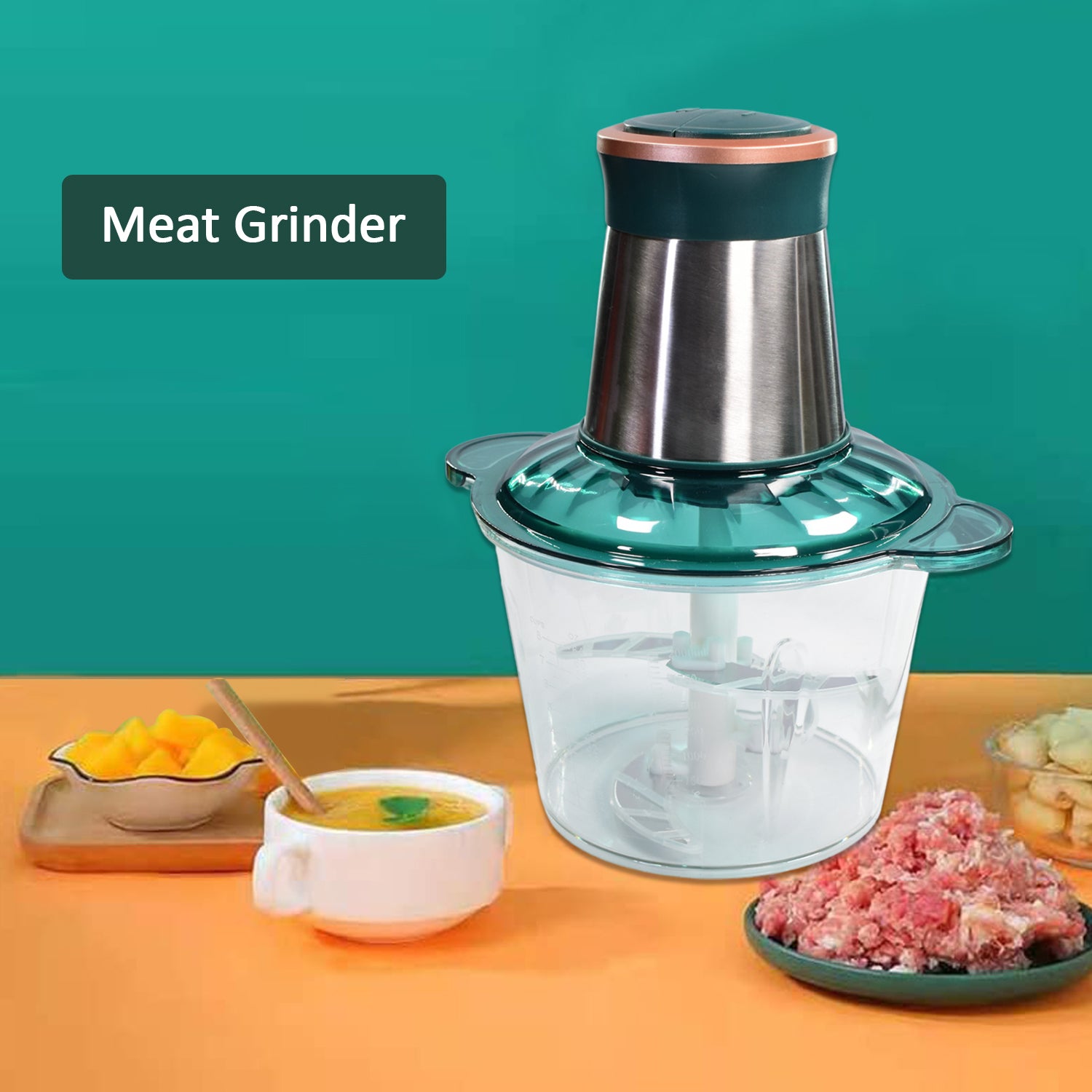 2811 Stainless Steel Electric Meat Grinders with Bowl for Food Chopping Meat & Vegetable. DeoDap