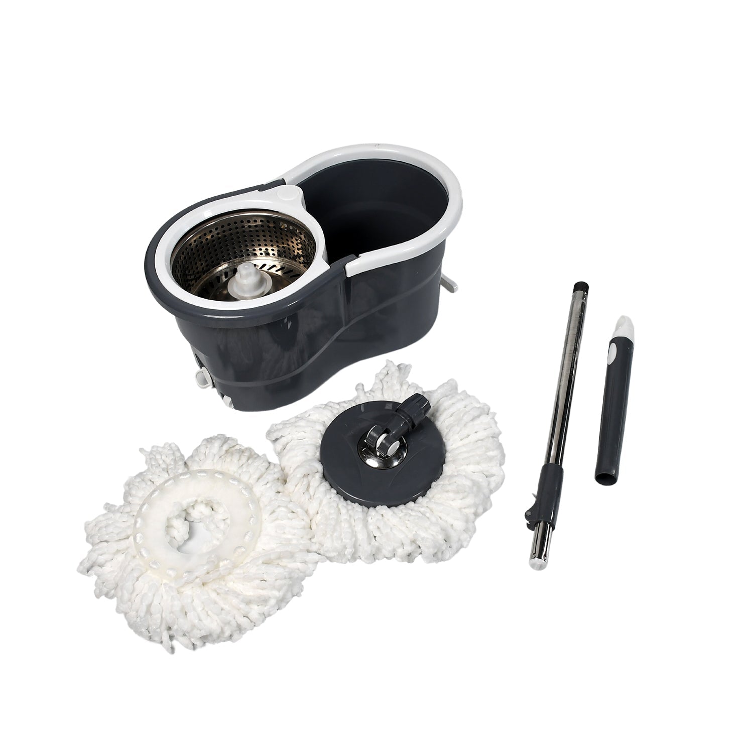 1166 Spin Mop with Big Wheels and Stainless Steel Wringer, Bucket Floor Cleaning High Quality Bucket DeoDap