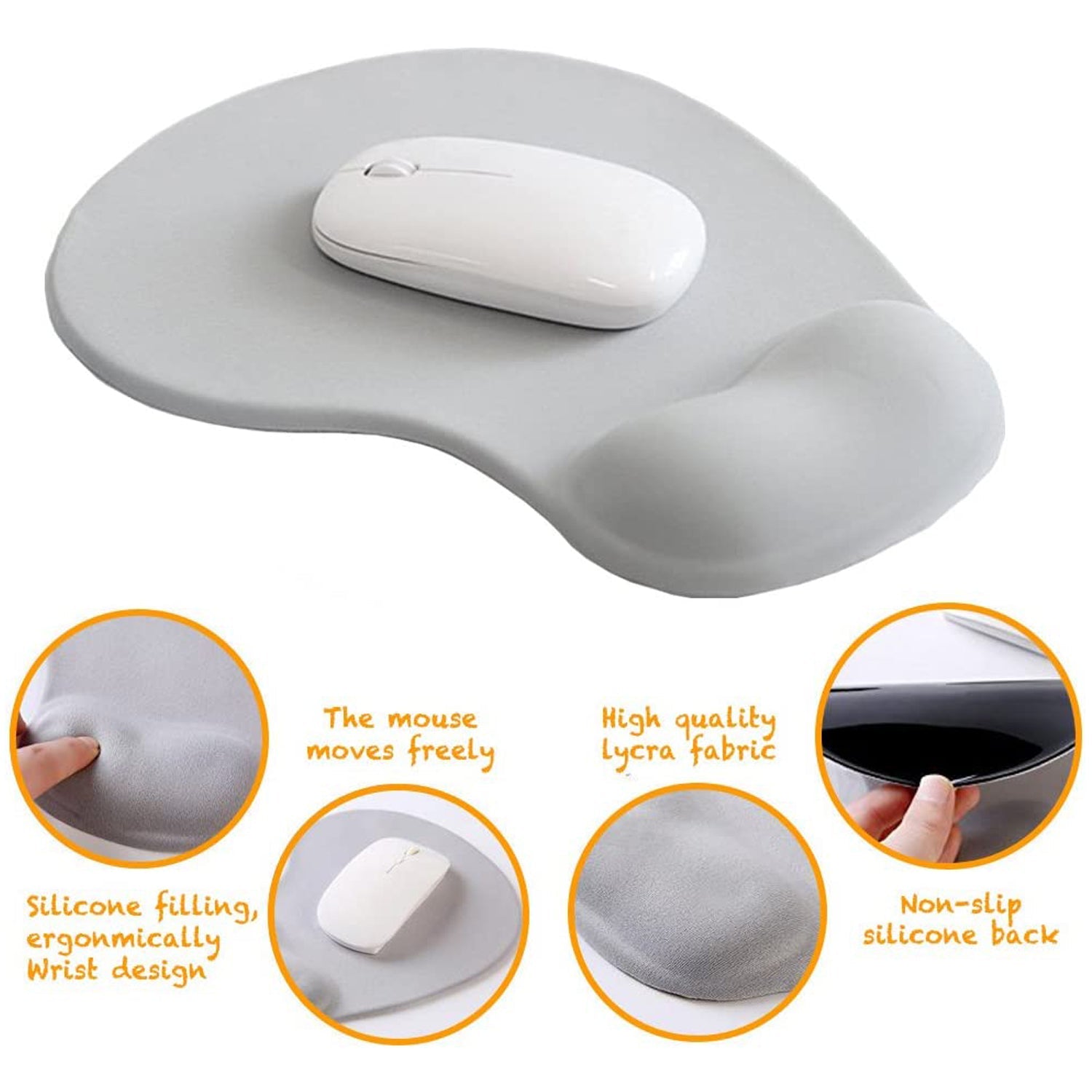 6176 Comfortable Silicone Mouse Pad with Jel Mouse Pad For All type Multiuse Mouse Pad 