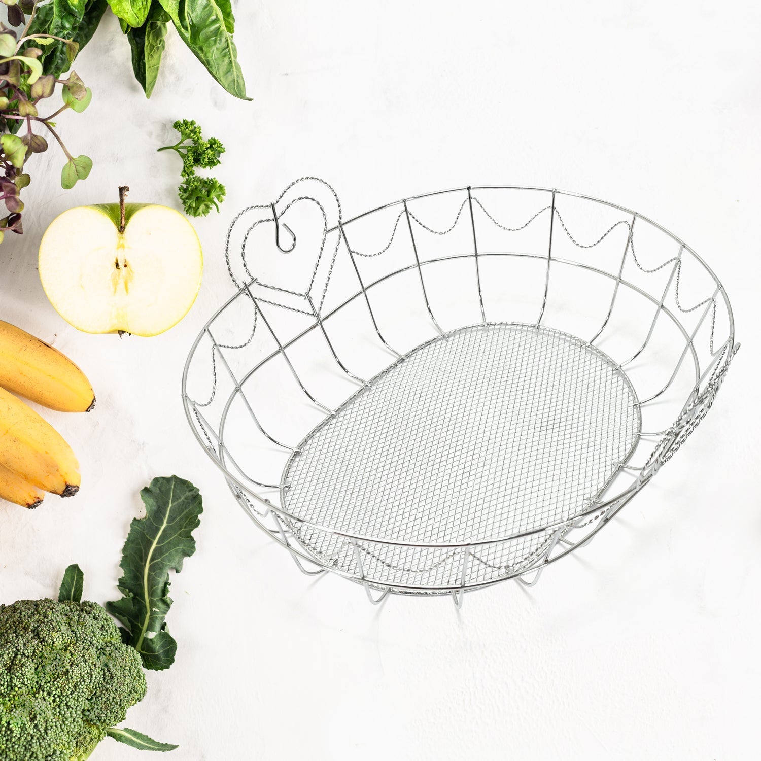 5254 Fruit Bowl Steel Multiuse Storage bowl For Kitchen & Home Use DeoDap