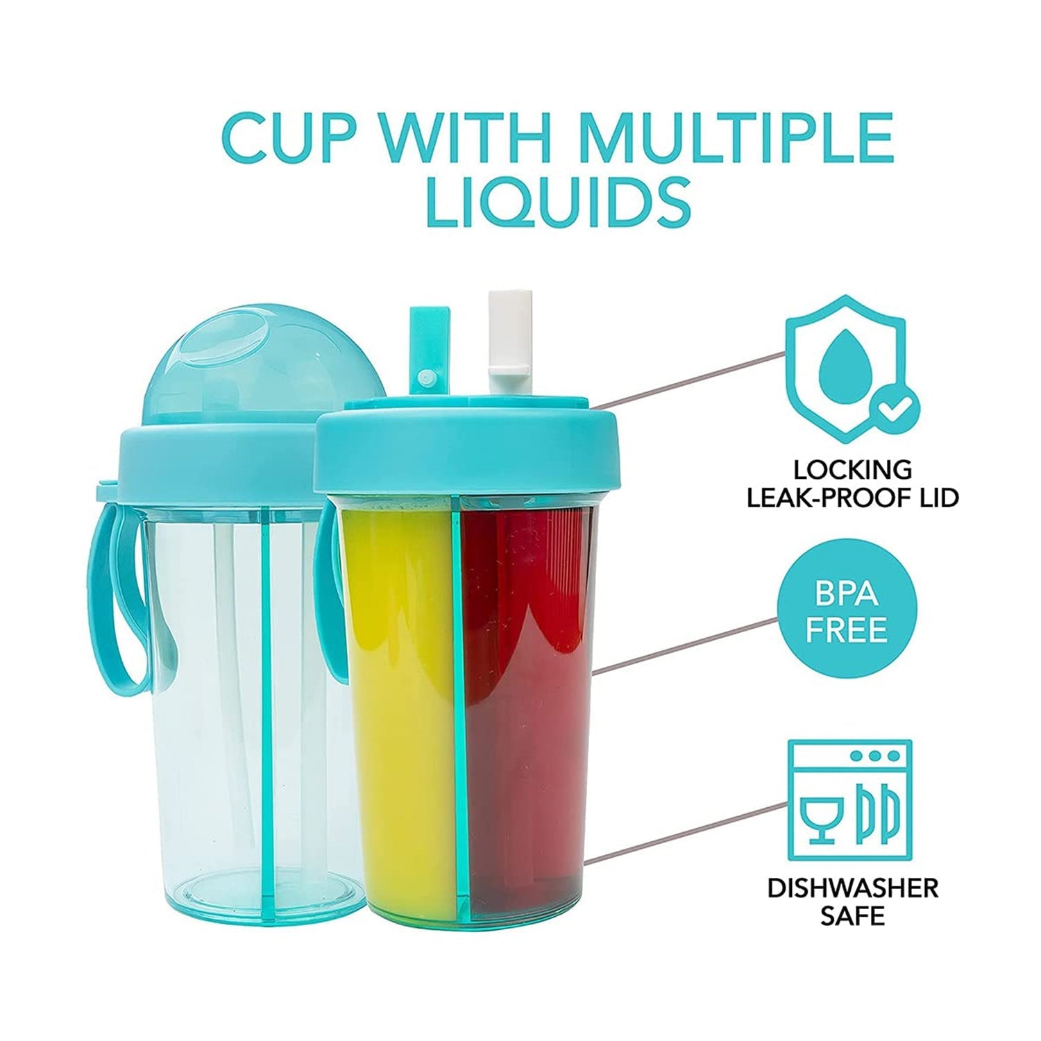 7125  Dual Use Water Bottle Two-Layer Water Bottle For Shaker , Couple &  Student Use Bottle 