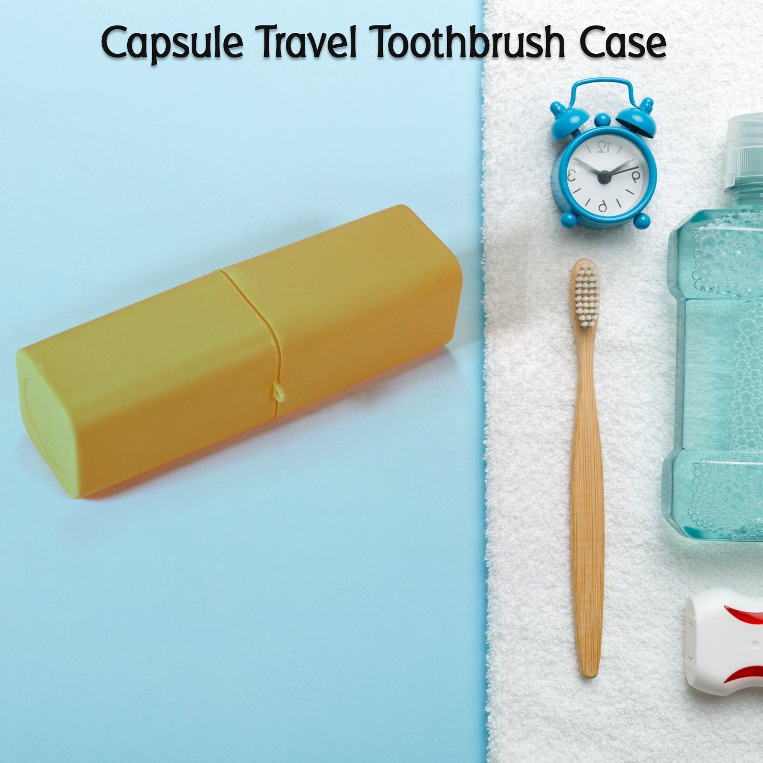 4993 Saffron Square Shape Capsule Travel Toothbrush Toothpaste Case Holder Portable Toothbrush Storage Plastic Toothbrush Holder. DeoDap