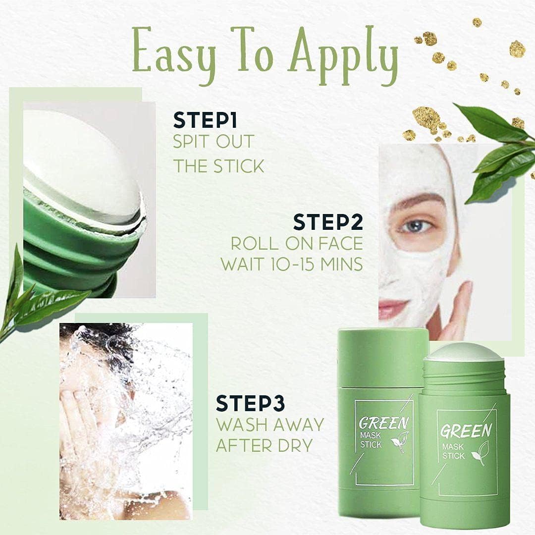 1205 Green Tea Purifying Clay Stick Mask Oil Control Anti-Acne Eggplant Solid Fine, Portable Cleansing Mask Mud Apply Mask, Green Tea Facial Detox Mud Mask DeoDap