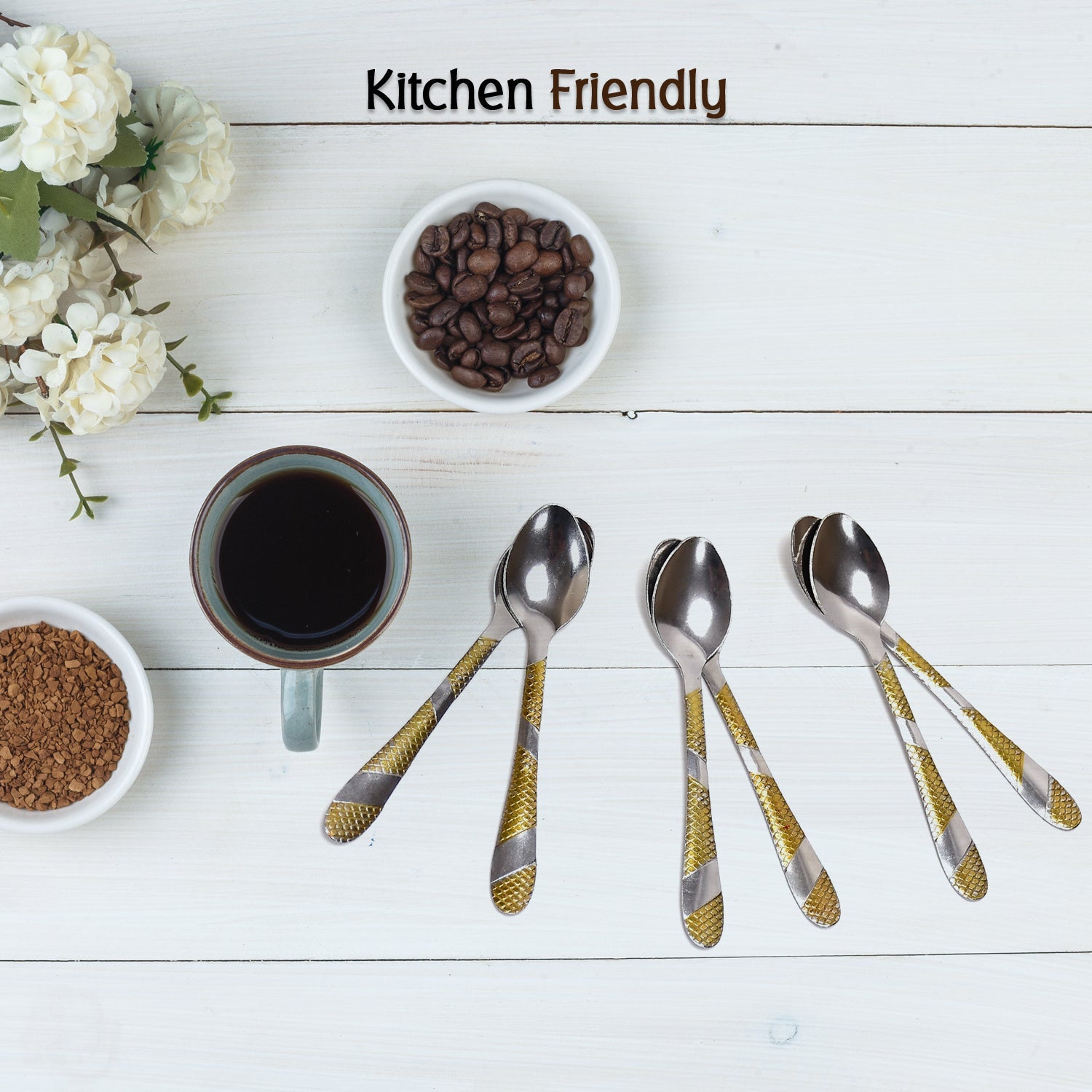 2360 Stainless Steel Spoons Set of 6pc Small Spoons. Tiny Spoons for Coffee, Tea, Sugar, & Spices. 