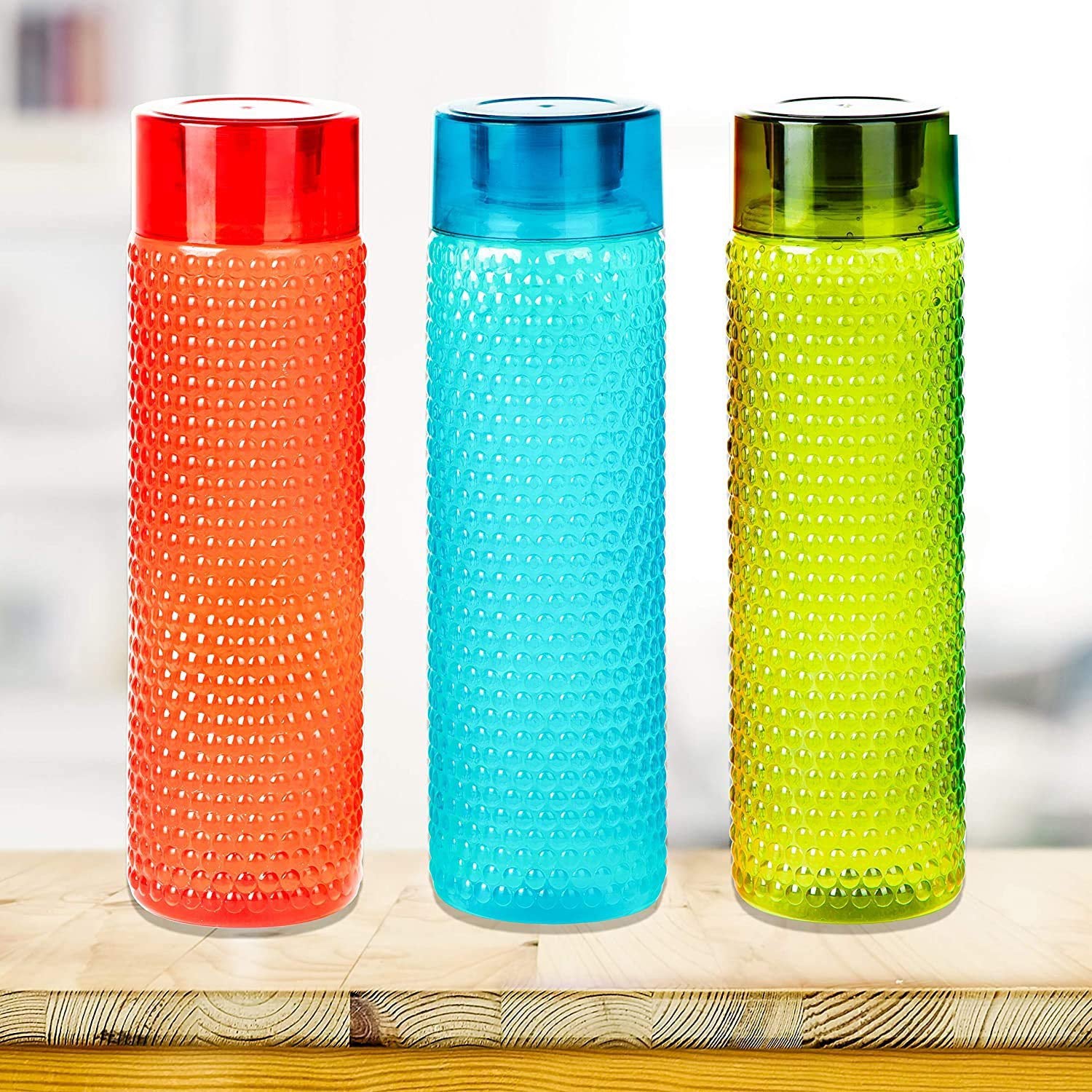 5270 Water Bottle Bubble Shape Designer Water Bottles for Fridge School College Use, Capacity 1000ml ( 3 pc ) DeoDap