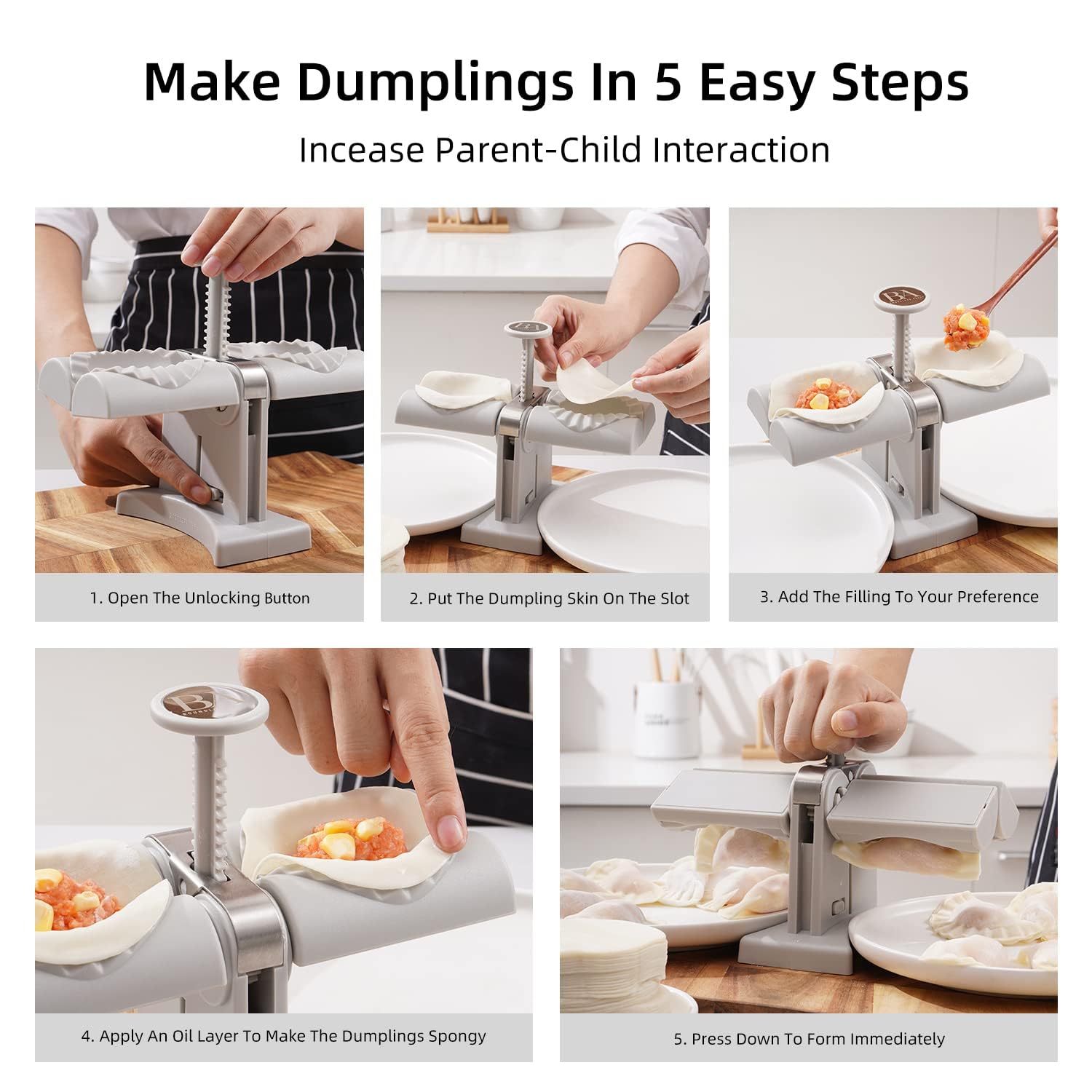 5300 Dumpling Maker Mold,Double Head Dumpling Mold Wrap Two At A One Time,Household Dumpling Maker Mould,Easy-Tool for Making Dumplings,Dumpling Press Mold Kitchen Accessories 