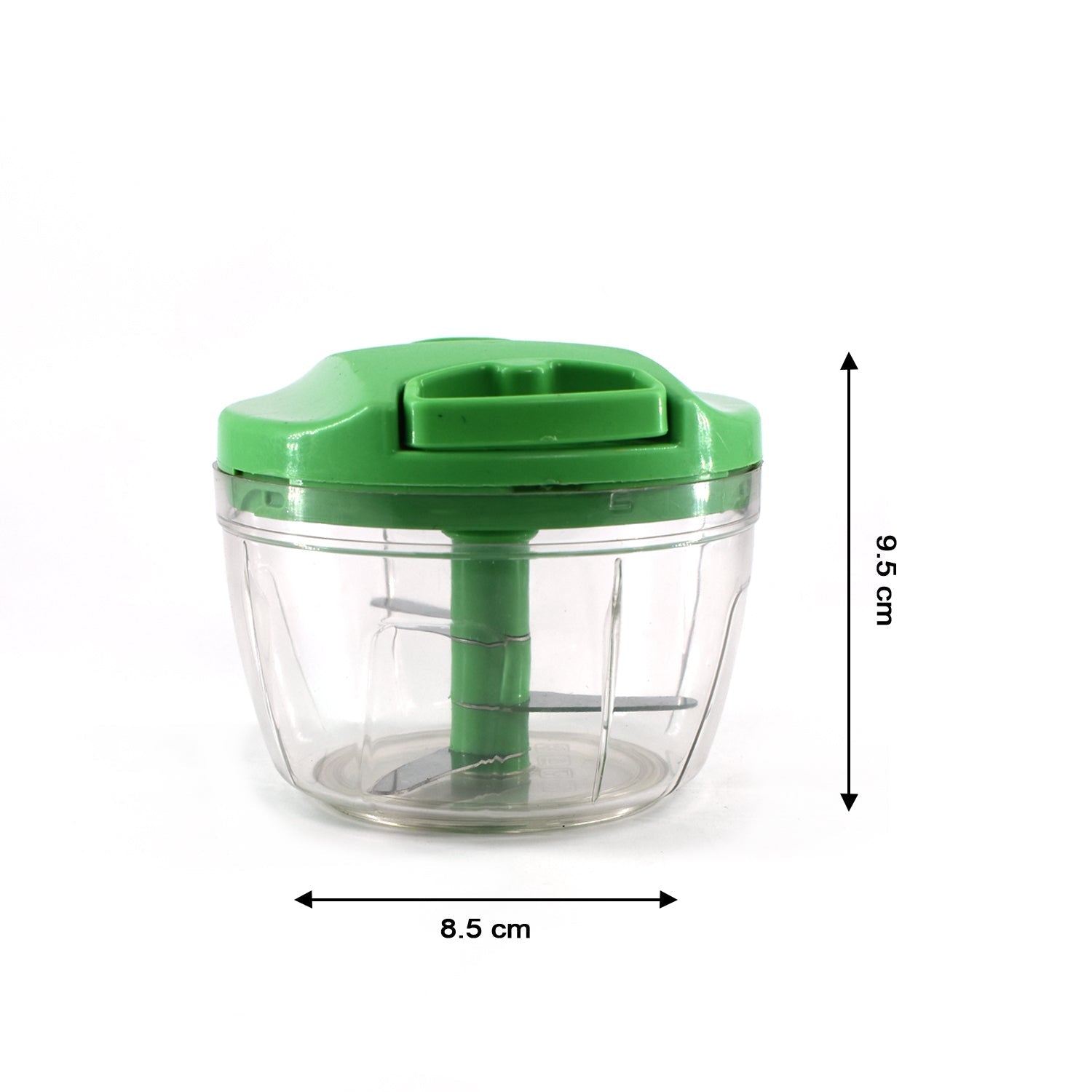 2283G Manual Green mini plastic food chopper with extra sharp blades (375 Ml) DeoDap