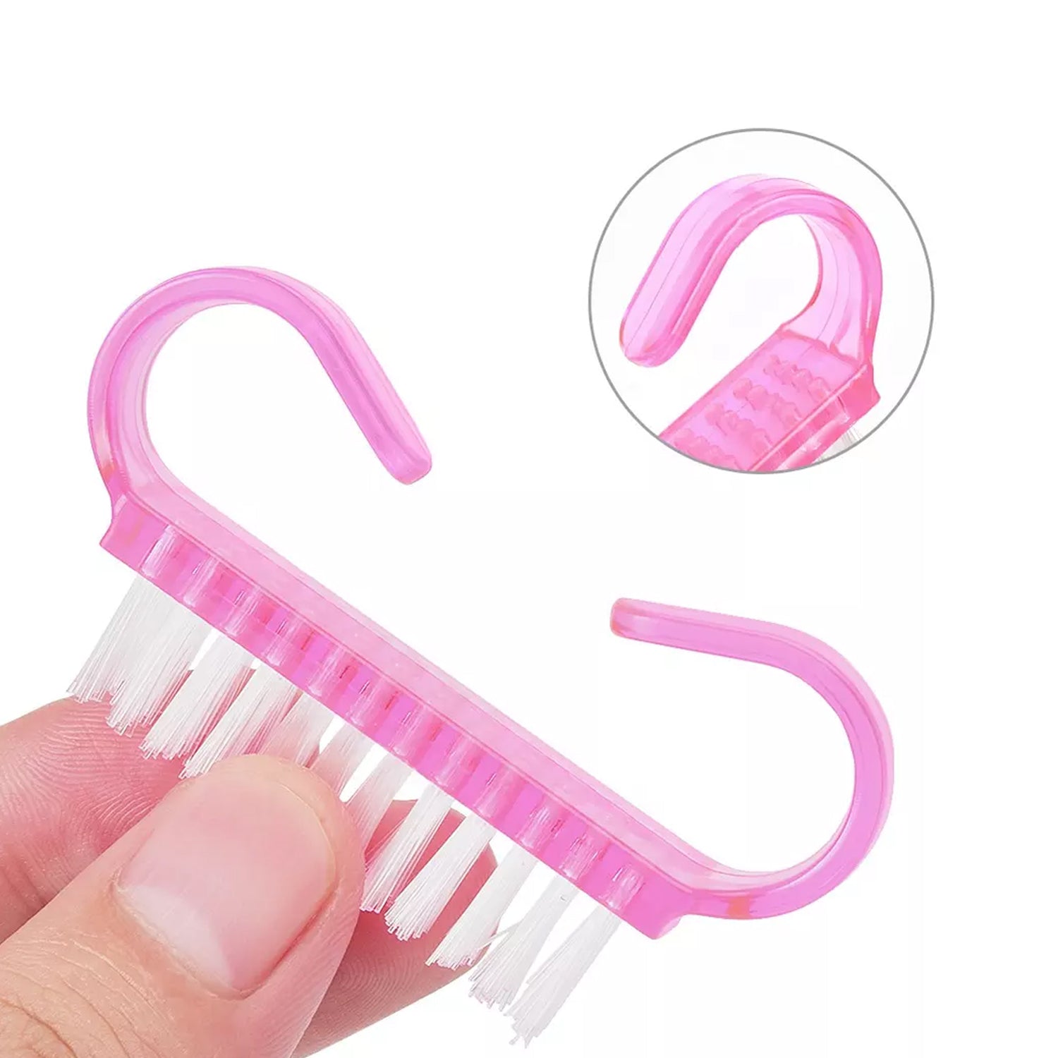 6617 Handle Grip Nail Brush Hand Finger Toe Nail Cleaning Brush Manicure Pedicure Scrubbing Cleaner For Regular Use 