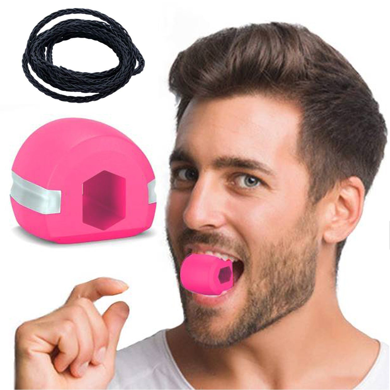 6607 PINK JAWLINE EXERCISER TOOL FOR MEN & WOMEN 