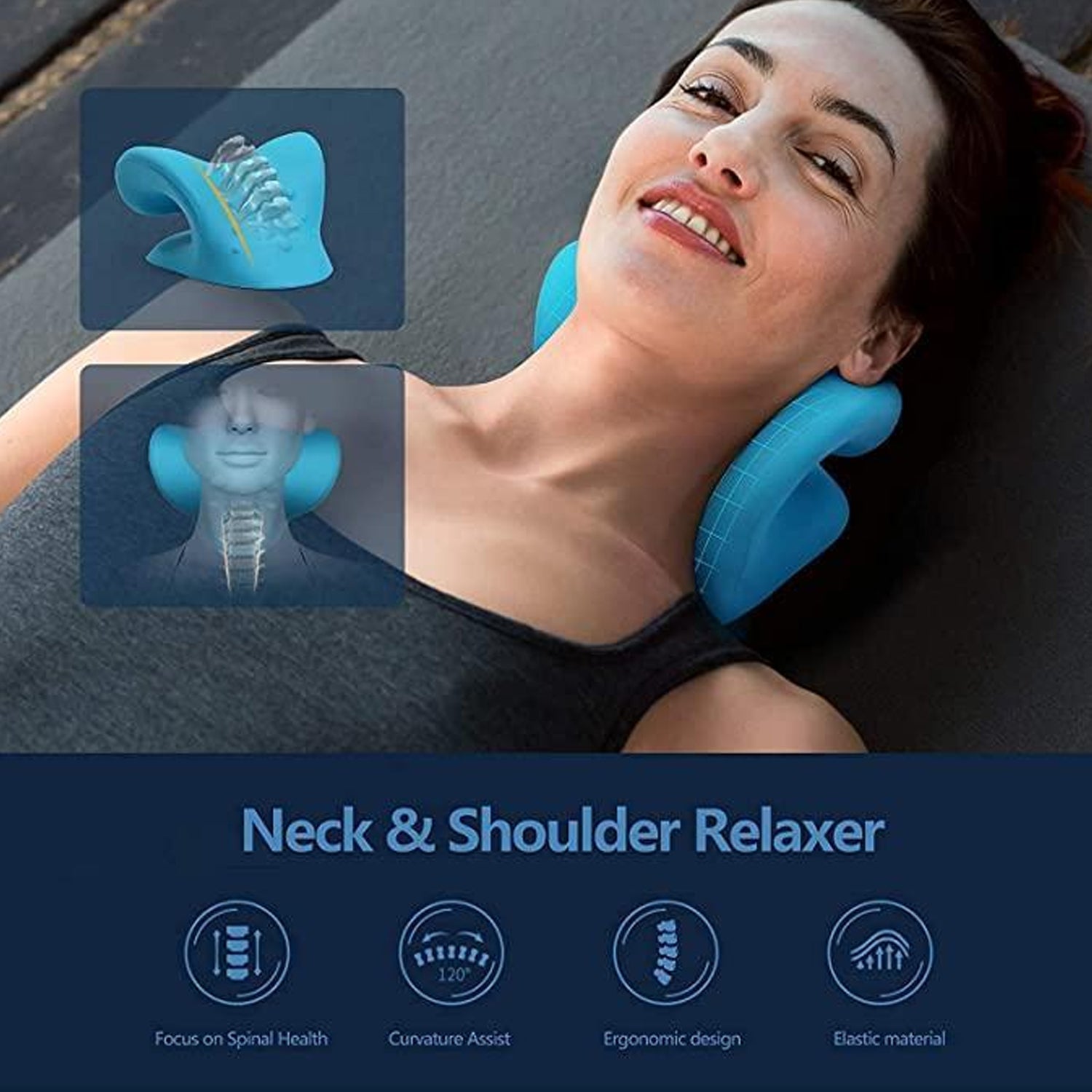 0511 Neck Relaxer | Cervical Pillow for Neck & Shoulder Pain | Chiropractic Acupressure Manual Massage | Medical Grade Material | Recommended by Orthopaedics DeoDap