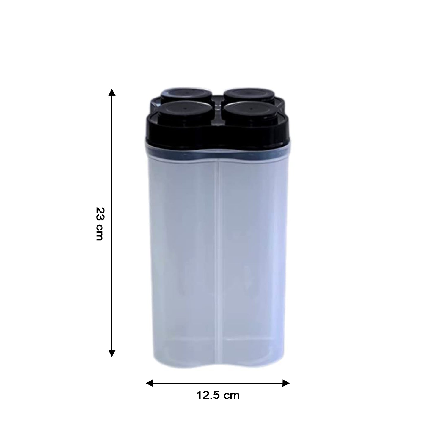 0764 Airtight Transparent Plastic Food Storage 4 Section Lock Container 