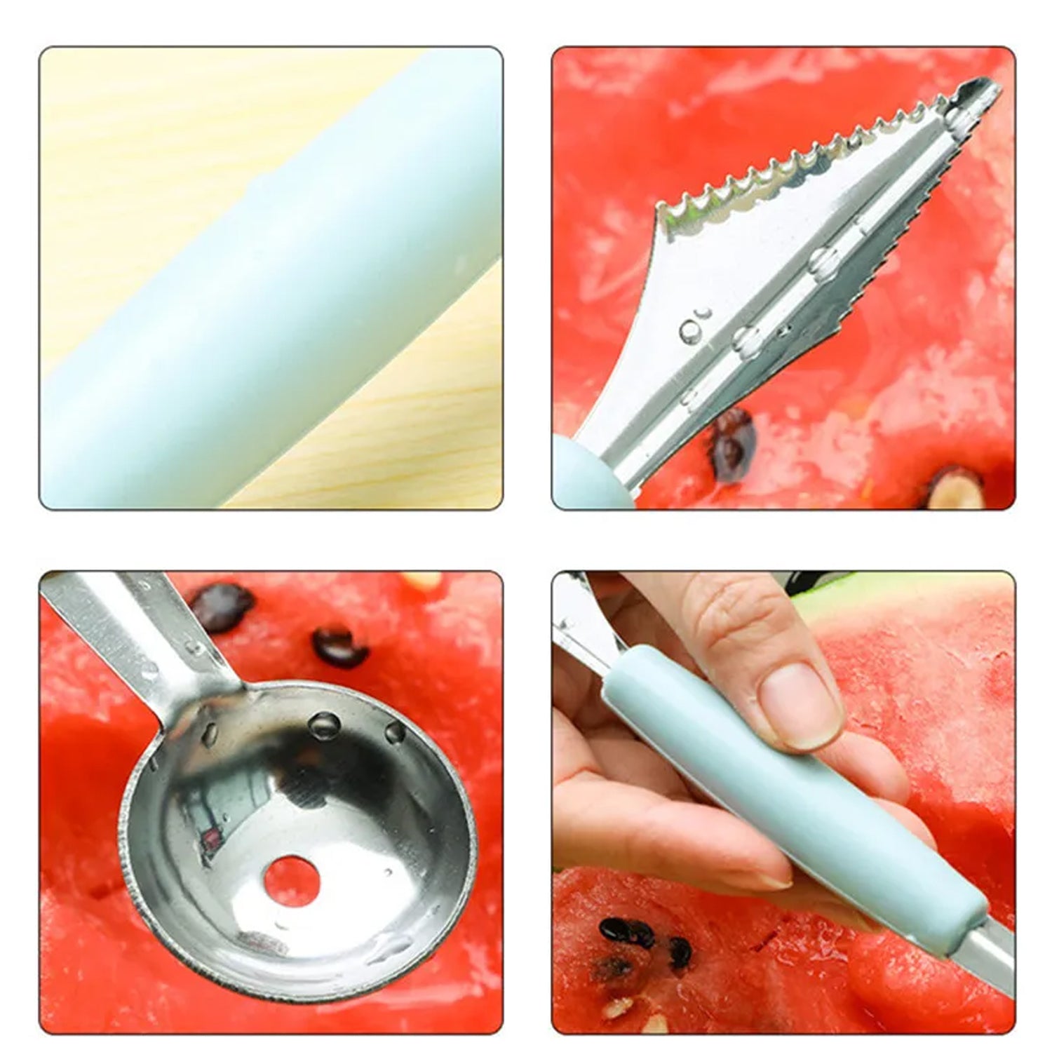 7031 Multifunctional Stainless Steel Fruit, Vegetable Pattern Carving Knife Peeler Corer Spherical Dig Ball Scoop, Garnishing Dig Ball Spoon Kit. DeoDap