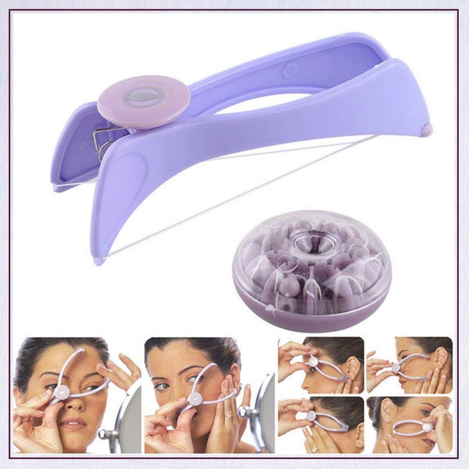 1214A Slique Painless Eyebrow, Upper Lips, Face and Body Hair Removal Threading Manual Tweezer Machine Shaver System Kit DeoDap